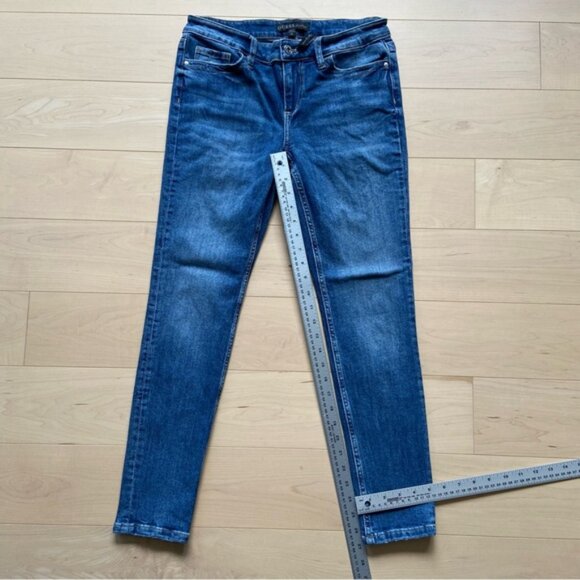 Guess Power curvy skinny blue jeans mid rise waist straight leg silver logo 27 - Picture 8 of 10